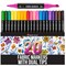 Zenacolor 20 Fabric Markers with Dual Tips - Vibrant Colors Fabric Markers Permanent for Clothes - Fine and Chisel Point Fabric Paint Markers